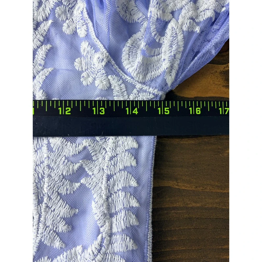 Orange Creek Maxi Dress Women S Periwinkle Embroidered Mesh Lace Long Sleeve
